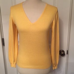 BARBOUR SWEATER V-NECK CANARY YELLOW COTTON size 8 S